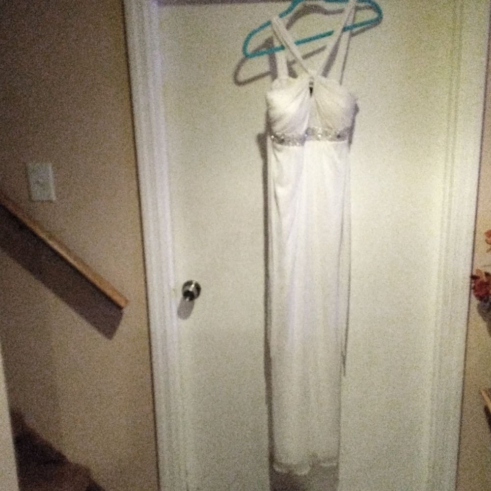 2 white City Triangle gown